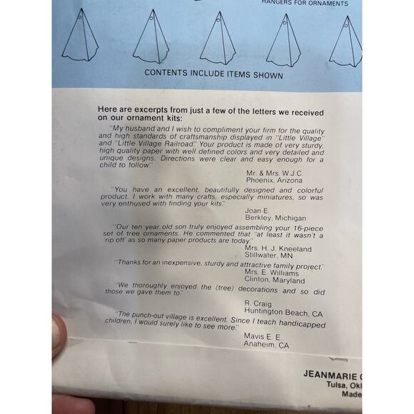 VTG 16 Piece Set‎ Tree Ornaments Christmas Village Jeanmarie Creations Complete - Picture 7 of 8